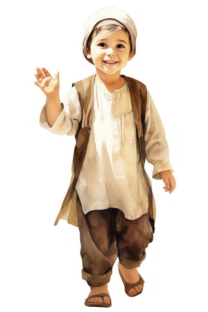 3 years old young muslim boy child portrait costume. AI generated Image by rawpixel.
