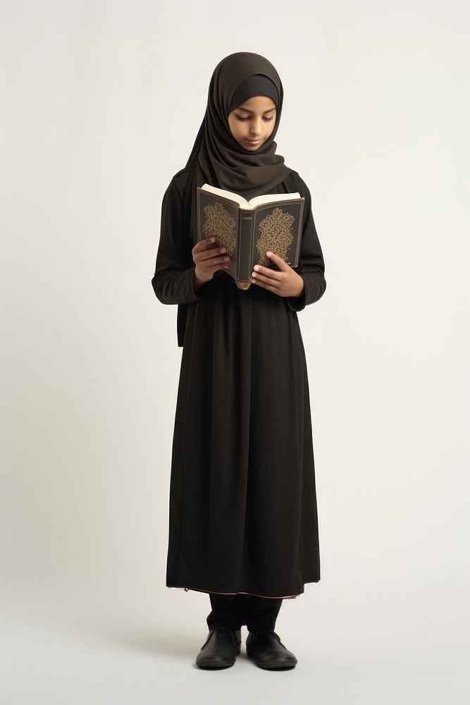 Publication standing reading hijab. AI generated Image by rawpixel.