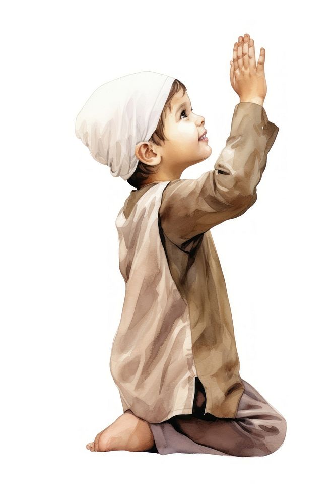 Child white background spirituality headwear. AI generated Image by rawpixel.
