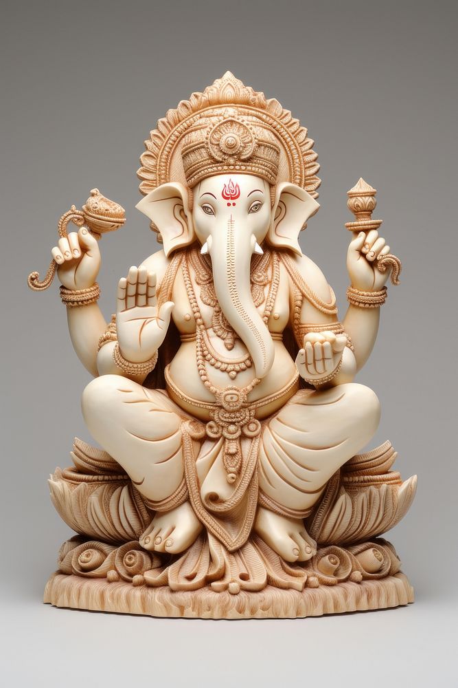 Ganesha figurine art representation. AI generated Image by rawpixel.