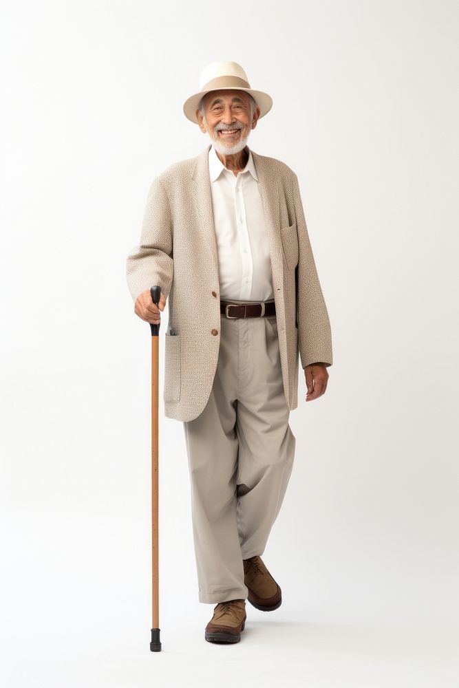 Grandpa smiling adult stick. AI generated Image by rawpixel.