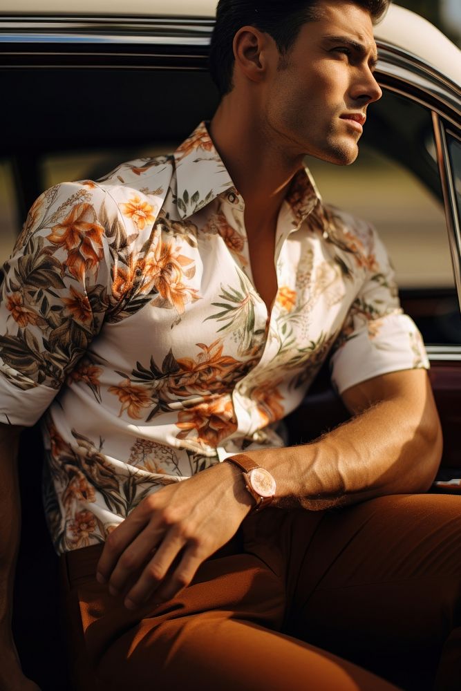 Men shirts adult car beachwear. AI generated Image by rawpixel.