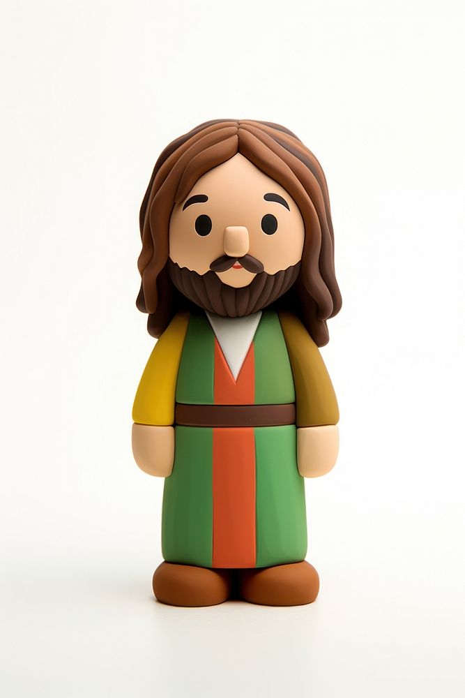 Jesus christ figurine toy white background. AI generated Image by rawpixel.