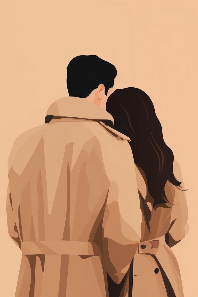 Coat affectionate togetherness embracing. AI generated Image by rawpixel.
