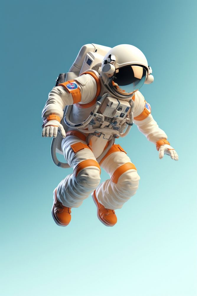 Astronaut space parachuting futuristic. 