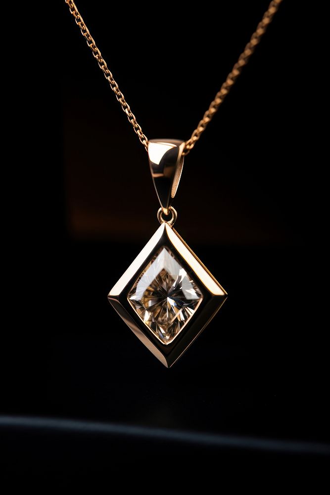 Diamond pendant necklace gemstone. AI generated Image by rawpixel.