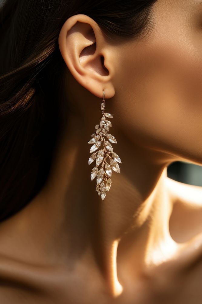 Diamond earring jewelry luxury adult. 