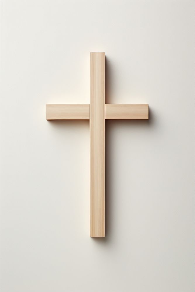 Cross sign symbol white background spirituality. 