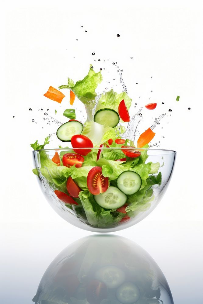 Vegetable cucumber lettuce salad. AI generated Image by rawpixel.