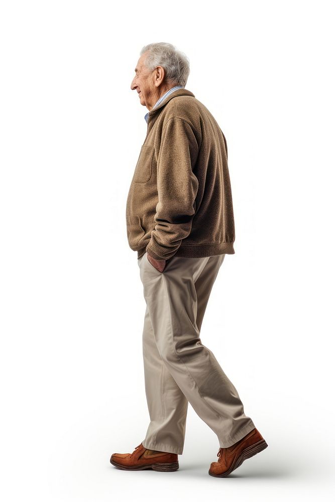 Grandpa walking standing adult. AI generated Image by rawpixel.