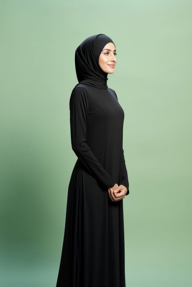 Black hijab portrait standing fashion. AI generated Image by rawpixel.