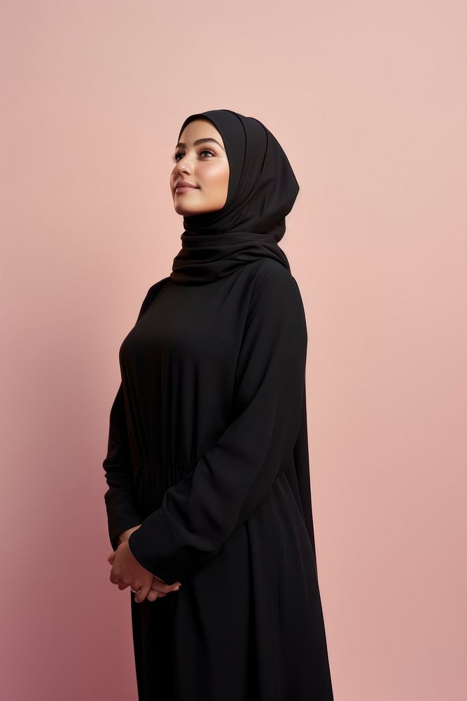 Black hijab portrait standing fashion. AI generated Image by rawpixel.