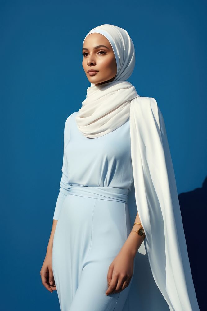 Serene Muslim female headscarf looking dress. AI generated Image by rawpixel.