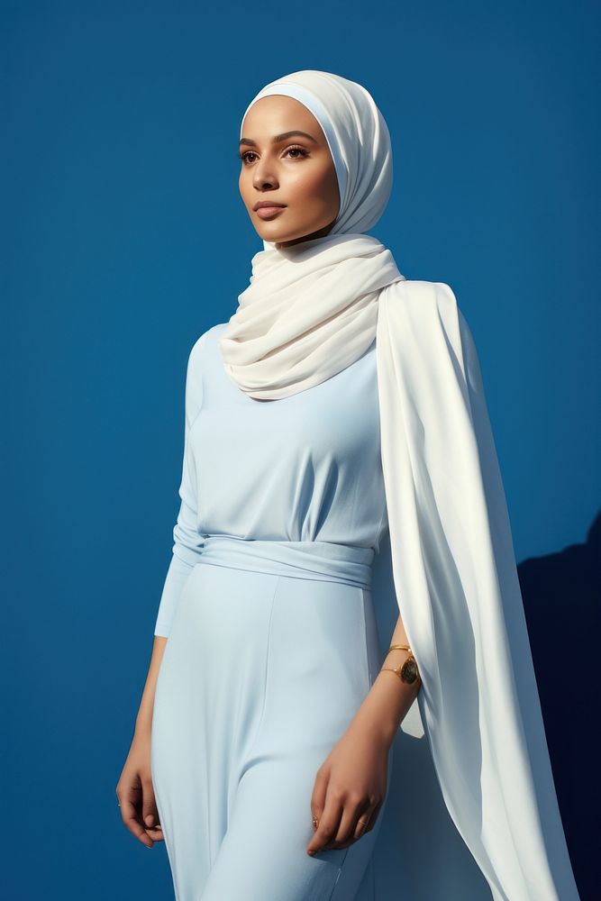 Serene Muslim female headscarf looking dress. 