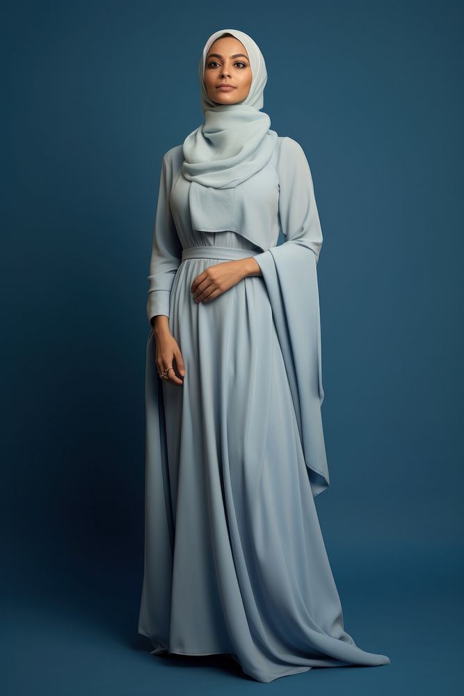 Serene Muslim female dress headscarf standing. AI generated Image by rawpixel.