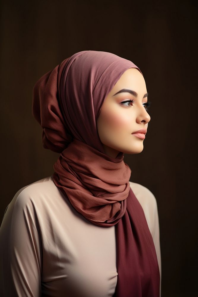 Portrait hijab scarf adult. AI generated Image by rawpixel.