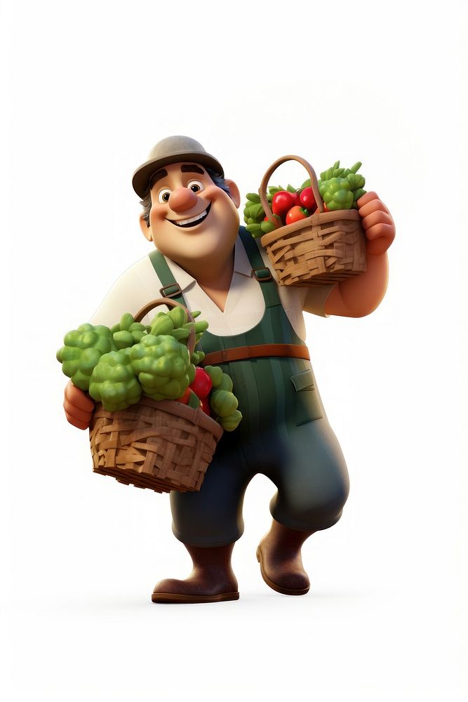 Basket vegetable figurine food. AI generated Image by rawpixel.