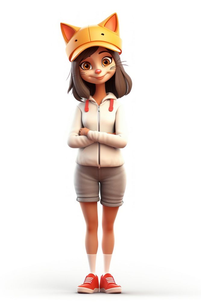 Happy woman cat figurine cartoon adult. AI generated Image by rawpixel.