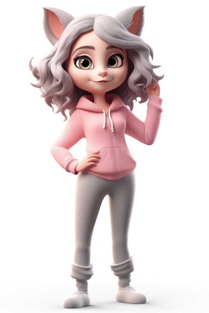 Happy woman cat cartoon doll toy. AI generated Image by rawpixel.