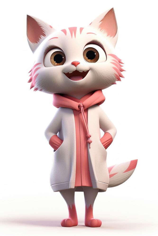 Happy woman cat cartoon white cute. AI generated Image by rawpixel.
