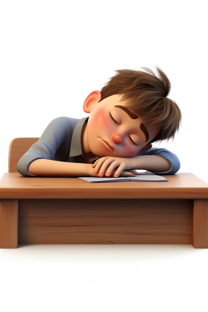Tired schoolboy sleeping furniture portrait. AI generated Image by rawpixel.