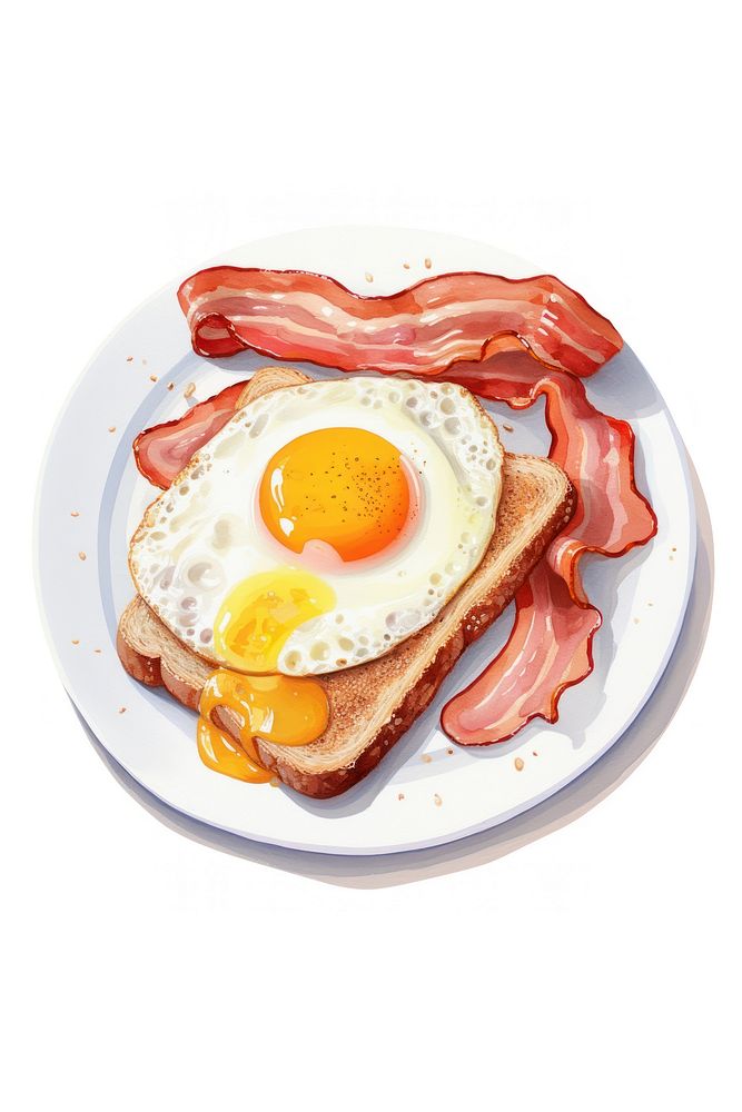 English breakfast food egg white background. 