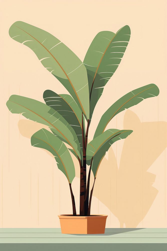 Banana tree plant leaf houseplant. AI generated Image by rawpixel.