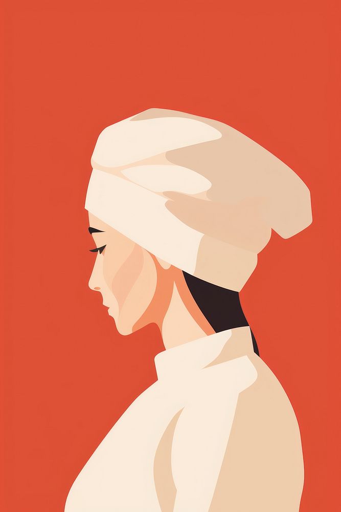 Female chef portrait sketch adult. AI generated Image by rawpixel.