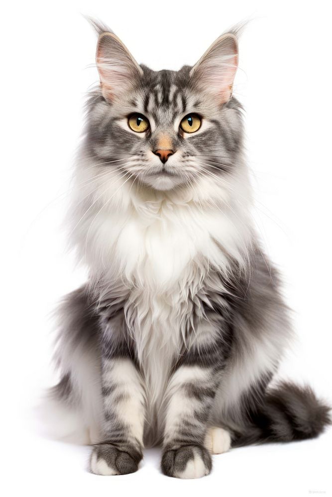 Cat maine-coon mammal animal kitten. AI generated Image by rawpixel.