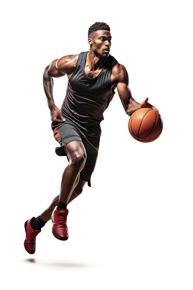 Sportsman playing basketball sports footwear adult. 