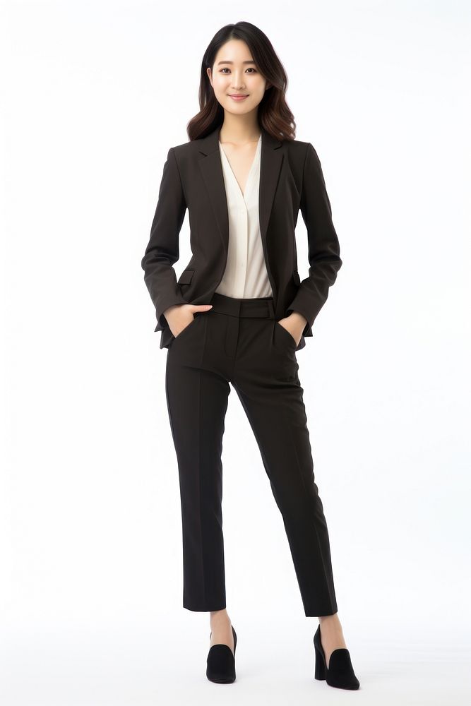 Confident asian businesswoman blazer jacket tuxedo. 