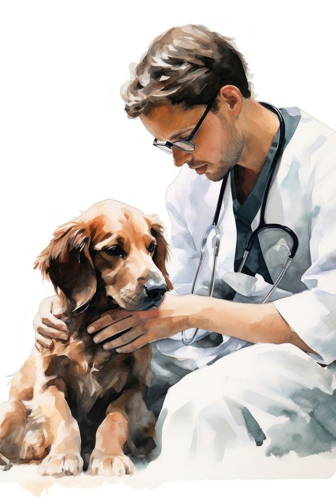 Veterinarian hands checking dog doctor adult stethoscope. AI generated Image by rawpixel.