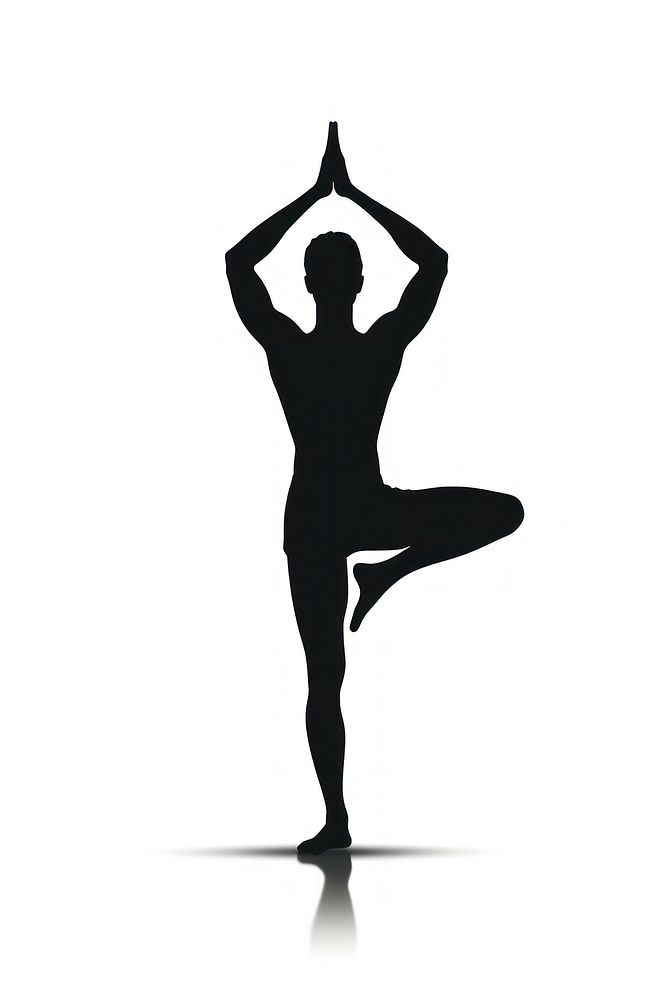 Yoga poses silhouette standing sports. AI generated Image by rawpixel.