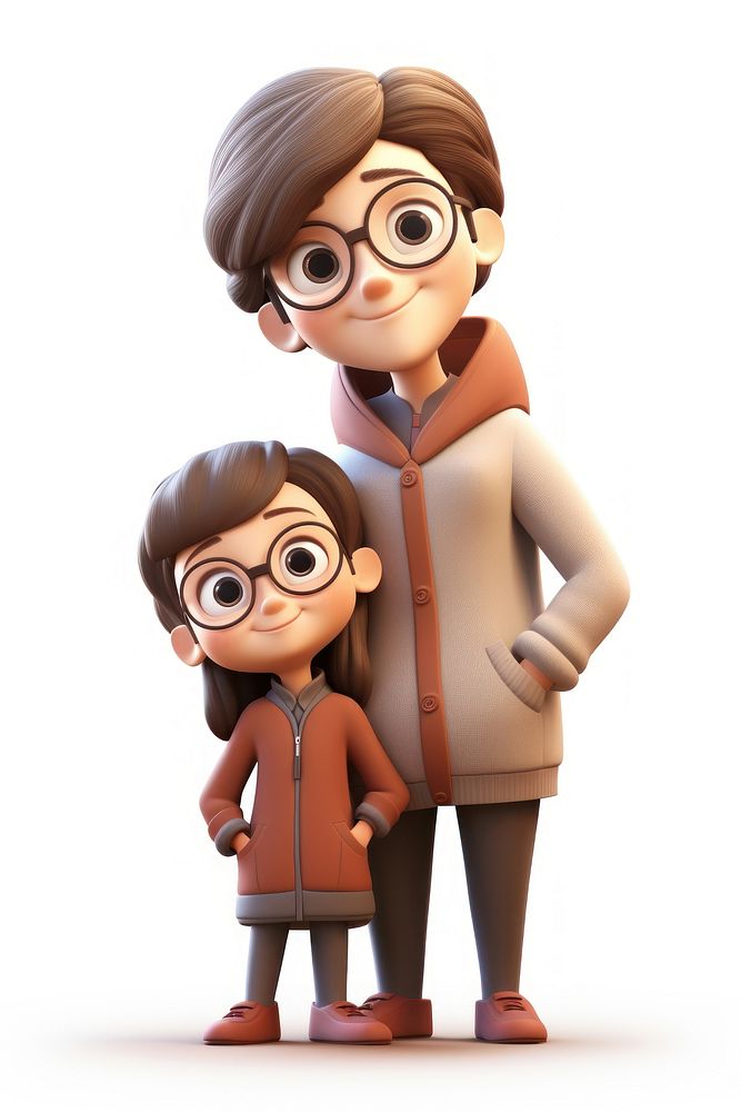 Happy family cartoon adult cute. AI generated Image by rawpixel.