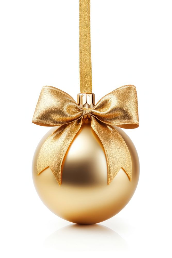 Golden decoration Christmas ball christmas hanging bow. AI generated Image by rawpixel.