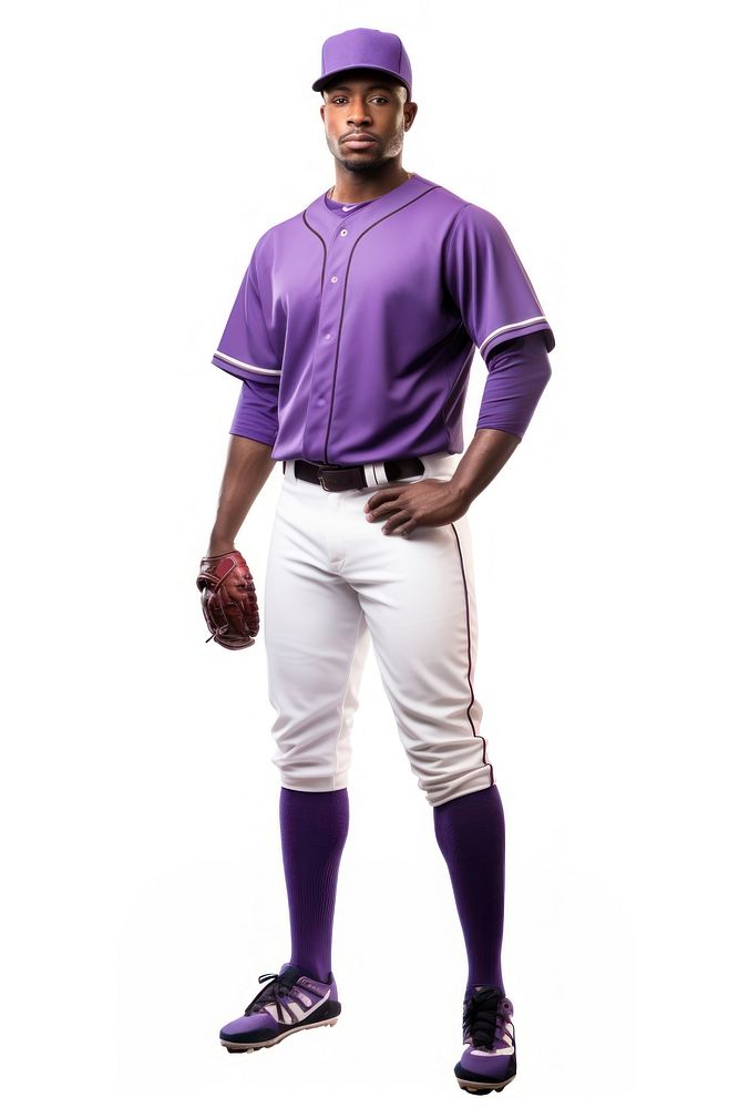 Baseball player purple athlete sports. AI generated Image by rawpixel.