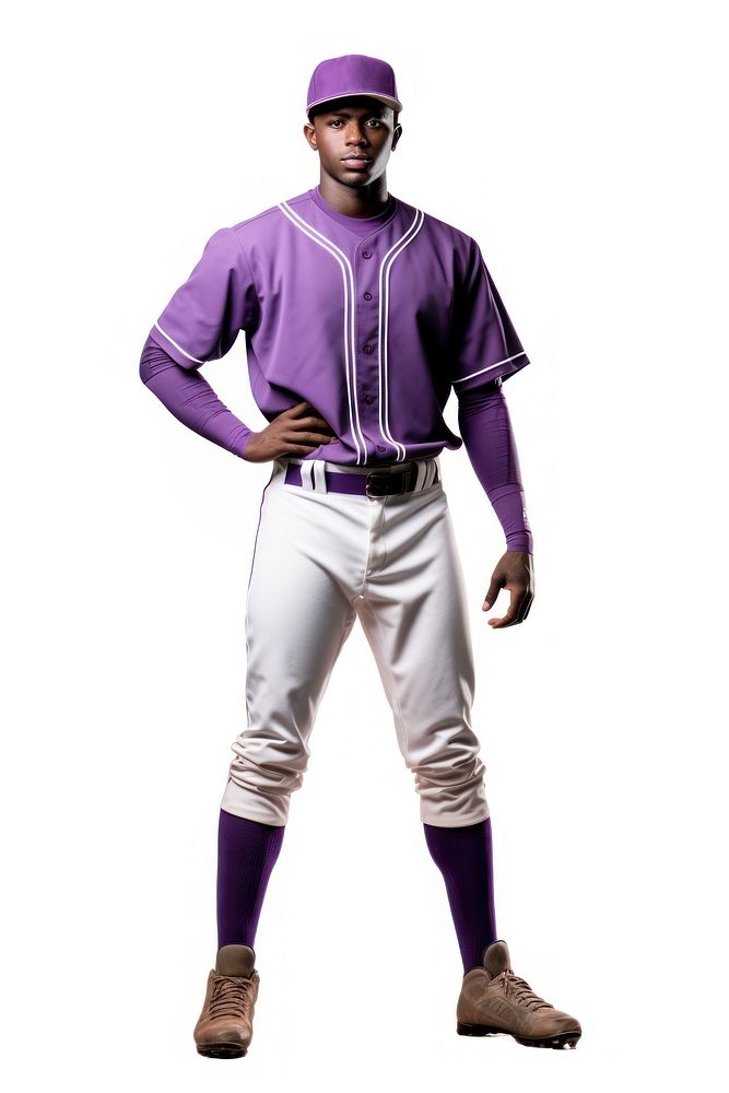 Baseball player purple athlete sports. AI generated Image by rawpixel.