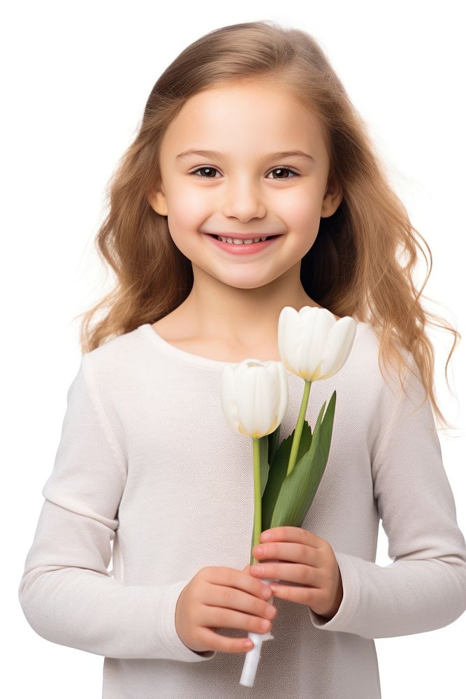 Happy little girl portrait sleeve flower. AI generated Image by rawpixel.