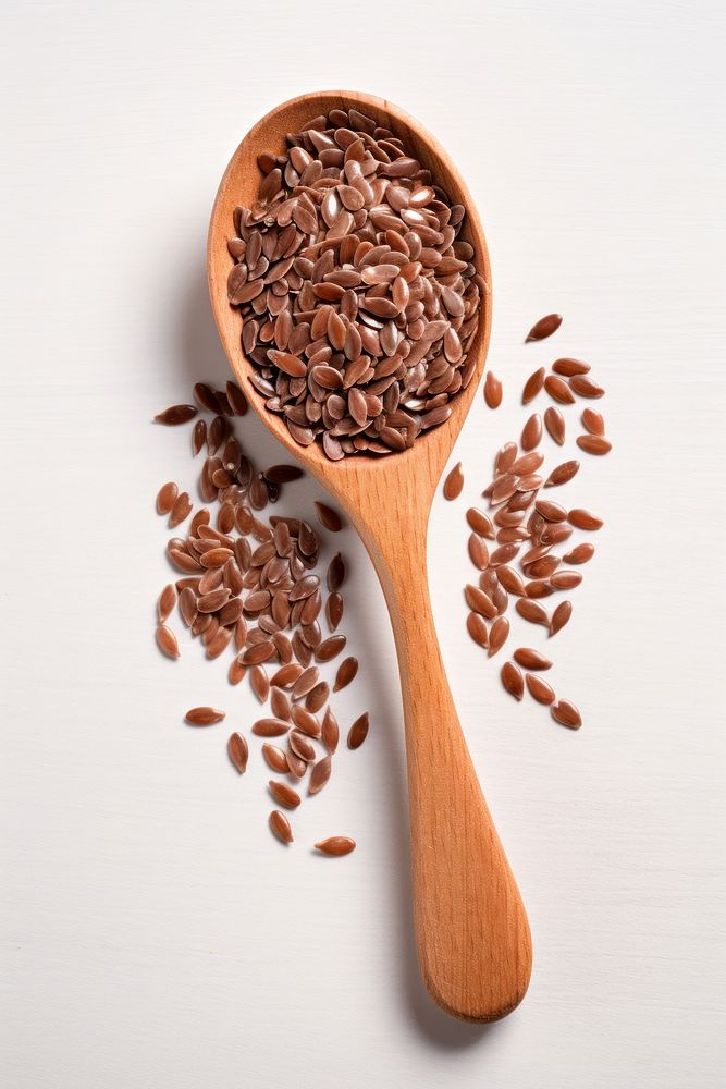 Spoon seed food white background. AI generated Image by rawpixel.