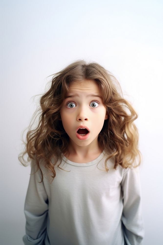 Kid girl surprised portrait child. AI generated Image by rawpixel.