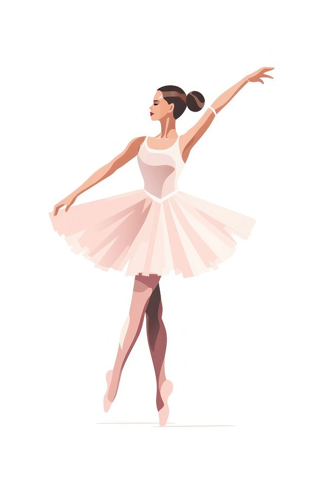 Ballerina woman dancing ballet white background. AI generated Image by rawpixel.
