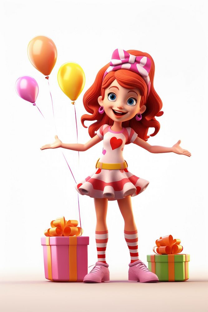 A sweetest party girl balloon cartoon doll. AI generated Image by rawpixel.
