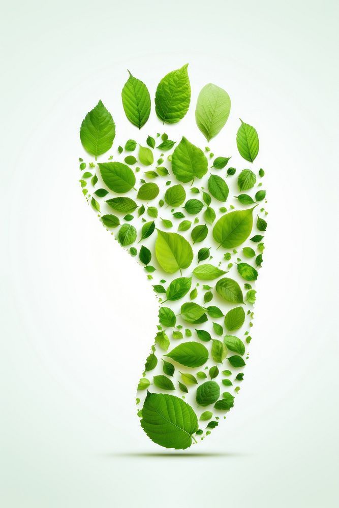A green foot print leaf plant footprint. AI generated Image by rawpixel.