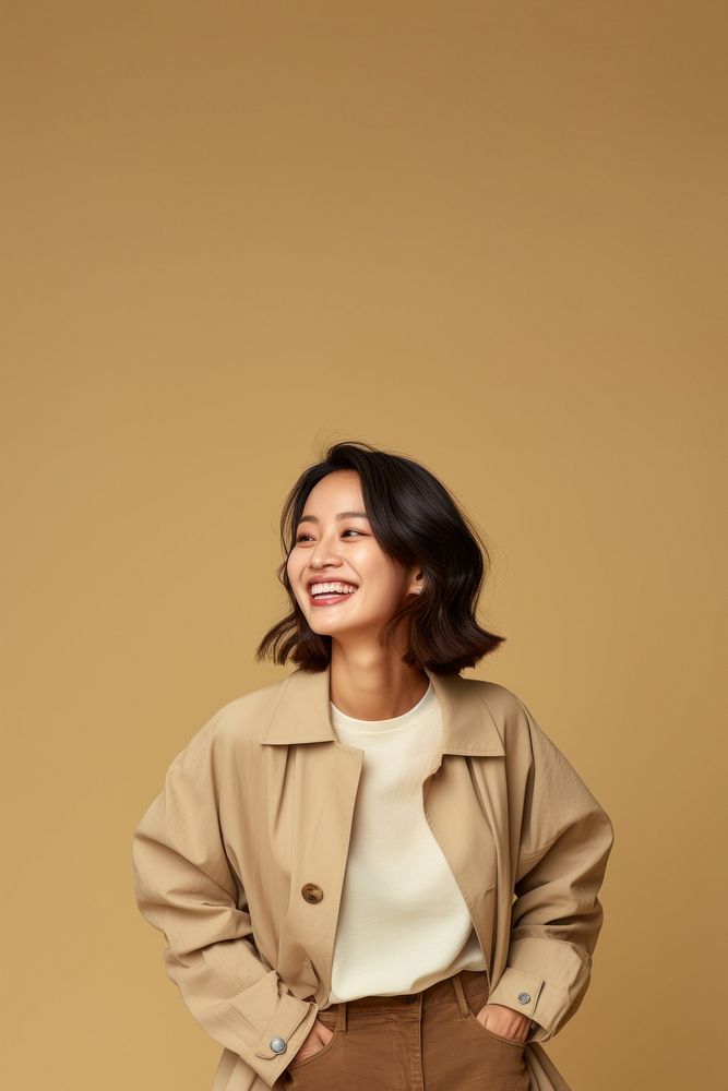 Autumn clothing adult smile happy. AI generated Image by rawpixel.