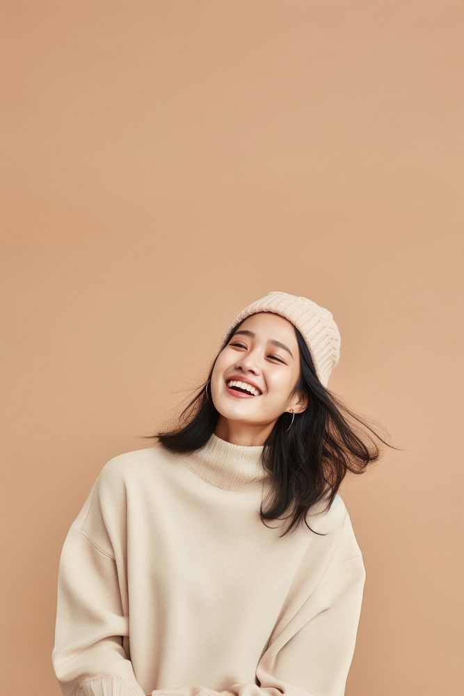 Autumn knitwear adult smile happy. AI generated Image by rawpixel.