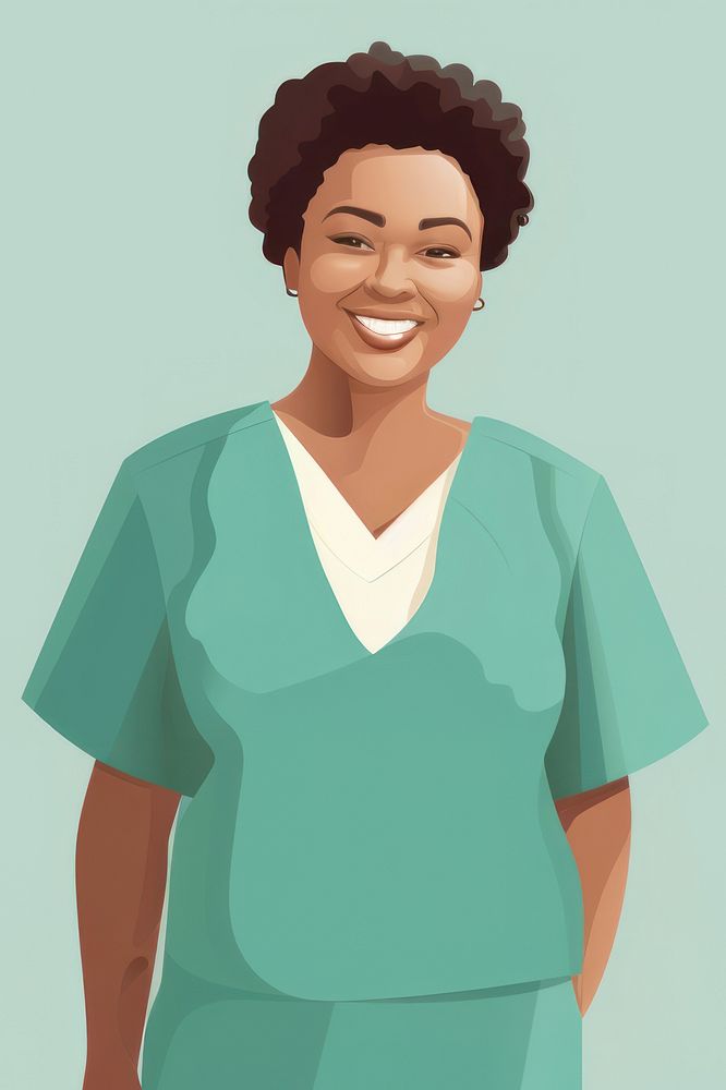 Plus size female nurse smiling hospital adult smile. AI generated Image by rawpixel.