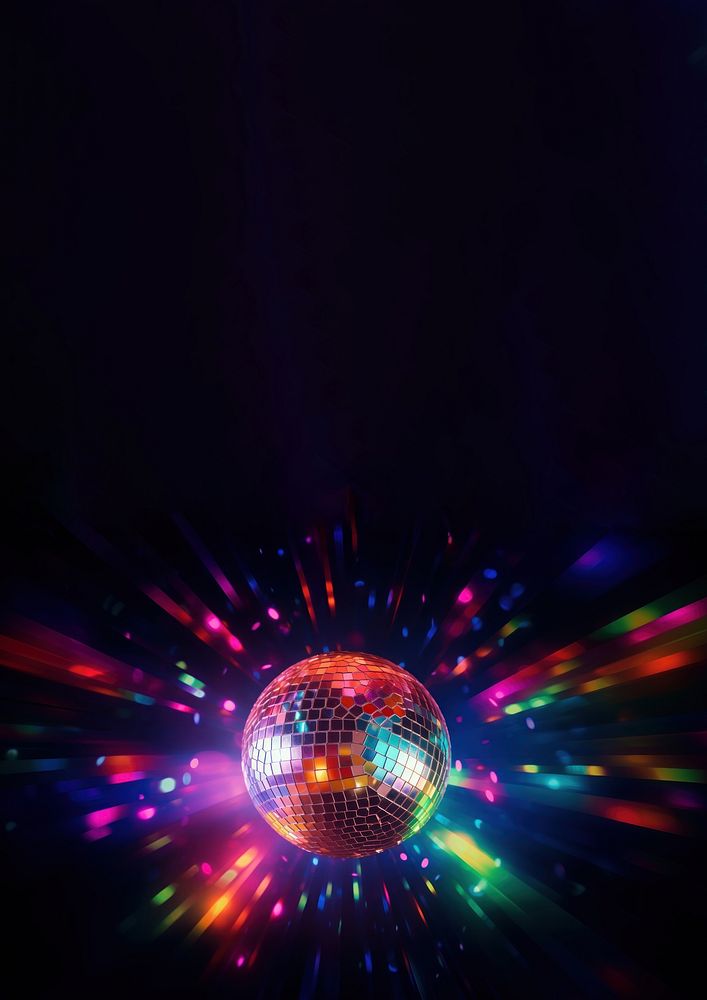 Colorful disco mirror ball nightclub lighting sphere. AI generated Image by rawpixel.