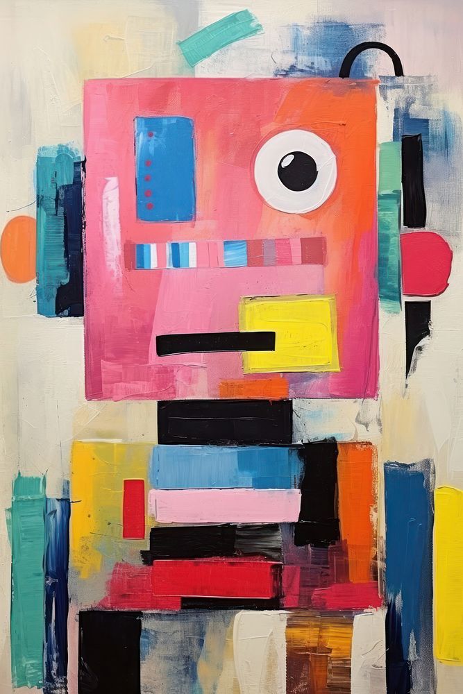 Robot art abstract painting. AI generated Image by rawpixel.