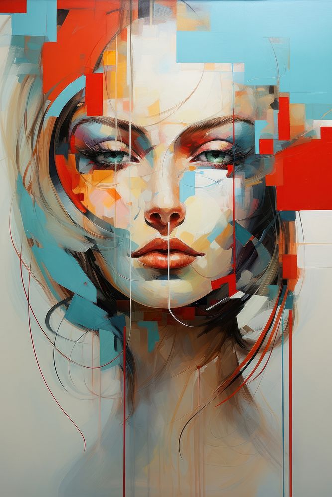 Nonfigurative portrait abstract paintings adult art photography. 