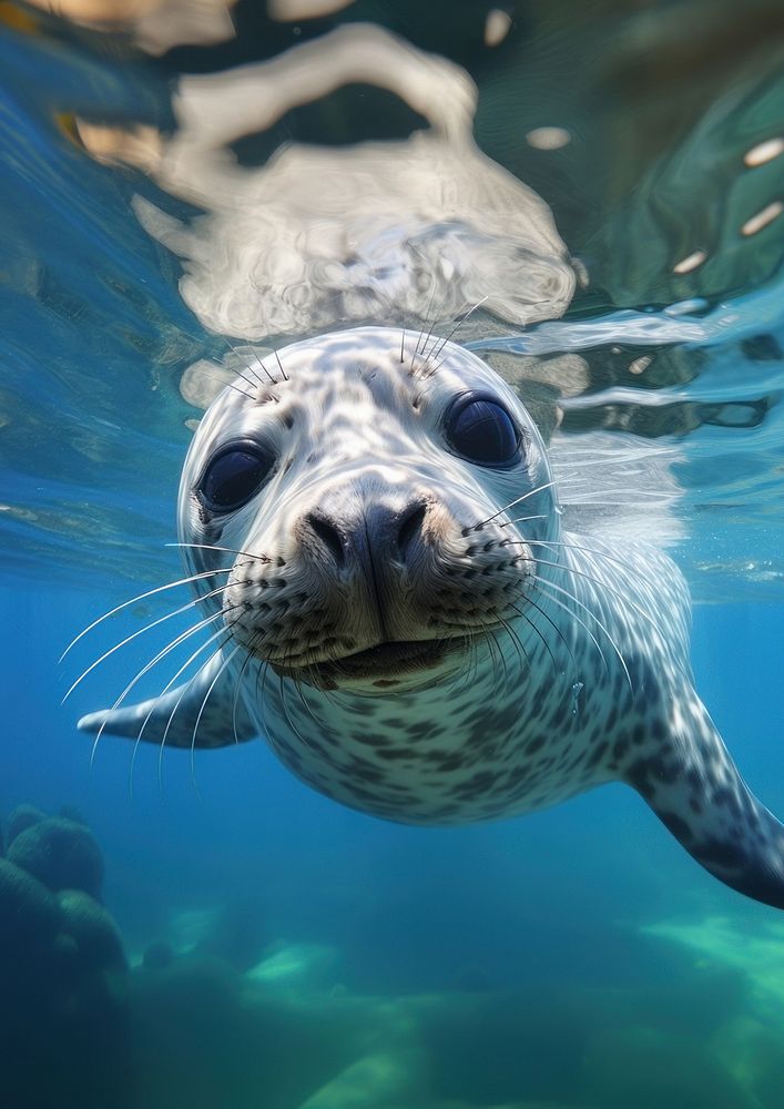 Seal animal mammal fish. AI generated Image by rawpixel.